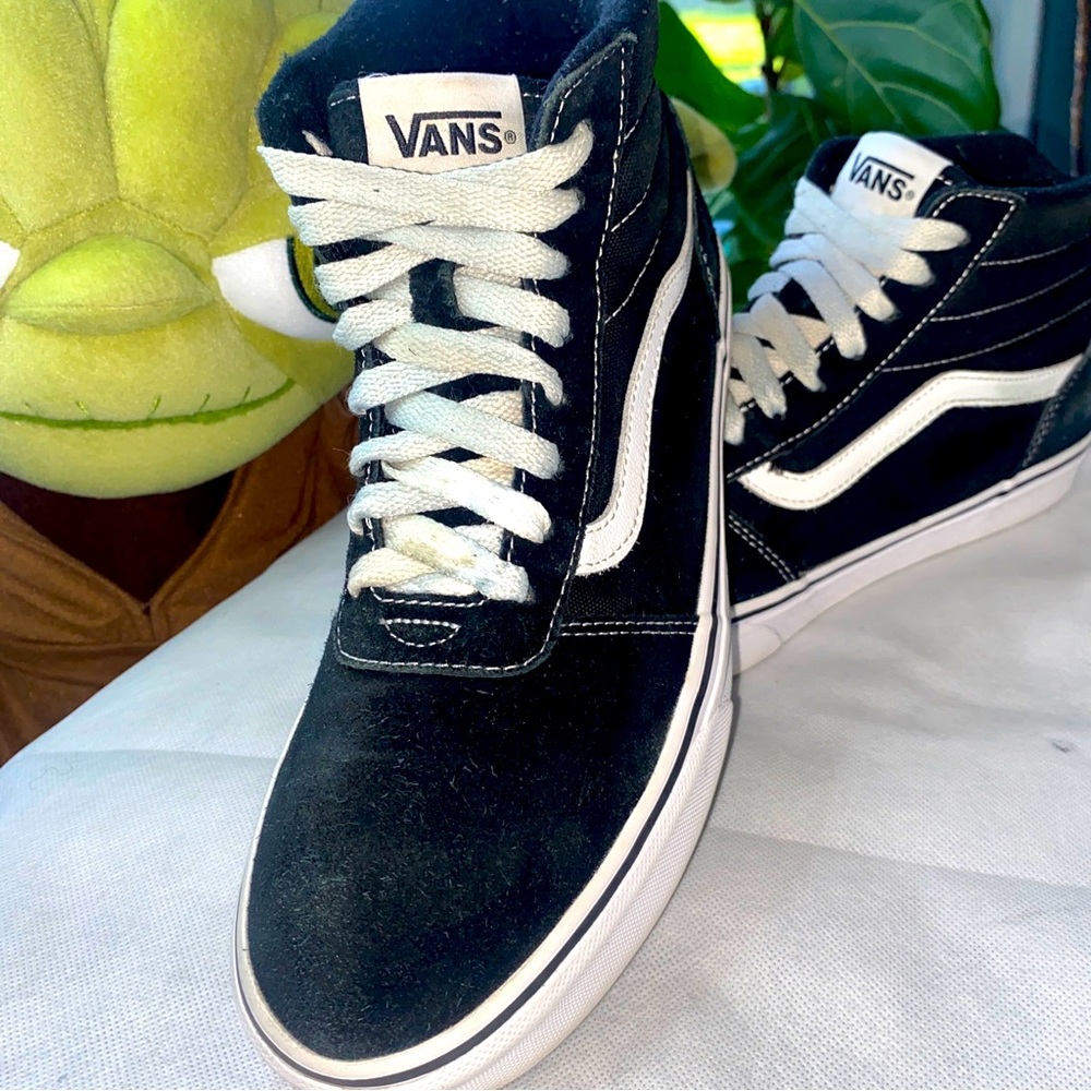 Size -8.5 VANS Sk8-Hi High Black -500714 Suede Tip &Heel, Skating Stylish Ladies